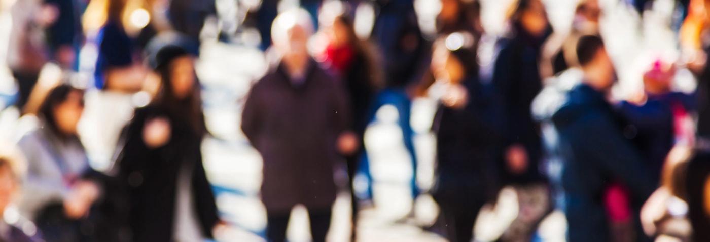 crowd walking Evansville