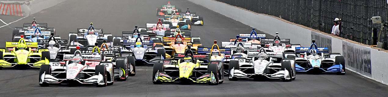 indy cars racing to through the start line Evansville