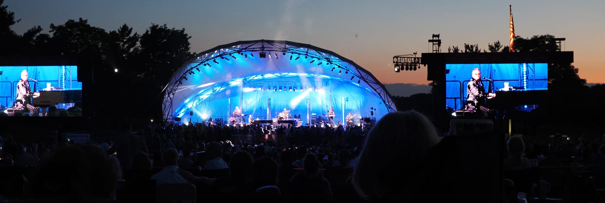 outdoor concert venue at sunset Evansville
